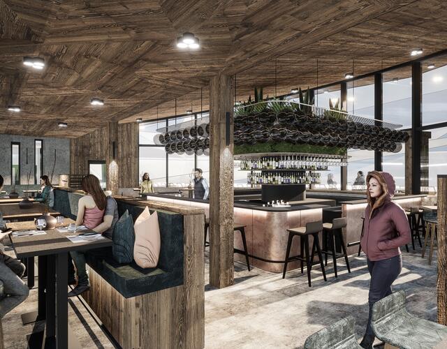 Visualisierung Innenansicht Skyline Bar 2023 | © Kitzsteinhorn