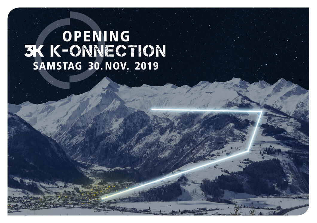 Eine aufsehenerregende Lichtinszenierung wird am 30. November 2019 die neue K-ONNECTION bis weit ins Tal erstrahlen lassen. Die abendliche Runde in den beleuchteten Bahnen von Kaprun über den Maiskogel bis zum Kitzsteinhorn/Langwied garantiert für alle Opening-Gäste ein exklusives und einmaliges Erlebnis.  | © Kitzsteinhorn