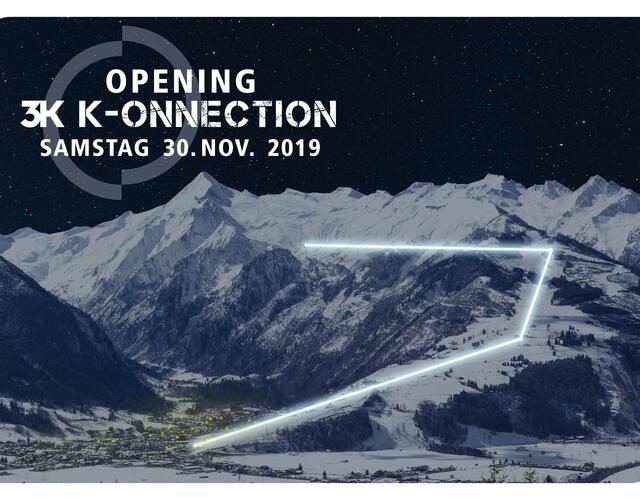 Eine aufsehenerregende Lichtinszenierung wird am 30. November 2019 die neue K-ONNECTION bis weit ins Tal erstrahlen lassen. Die abendliche Runde in den beleuchteten Bahnen von Kaprun über den Maiskogel bis zum Kitzsteinhorn/Langwied garantiert für alle Opening-Gäste ein exklusives und einmaliges Erlebnis.  | © Kitzsteinhorn