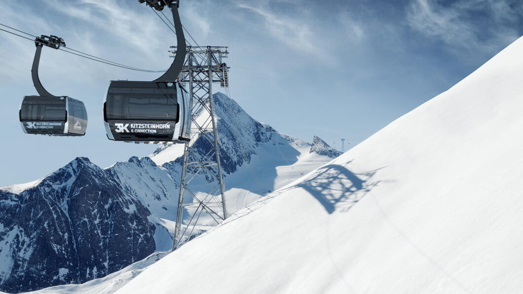 With the opening of the 3K K-onnection – Salzburg’s first tri-cable gondola and the heart of the K-ONNECTION – Kaprun town center, Maiskogel Family Mountain and the 100% always-snowy glacier ski area on the Kitzsteinhorn will be transformed into a single unit. This offers ski-in-ski-out between Kaprun and the glacier for the first time along with a unique panoramic ride that treats passengers to fascinating perspectives. | © Kitzsteinhorn