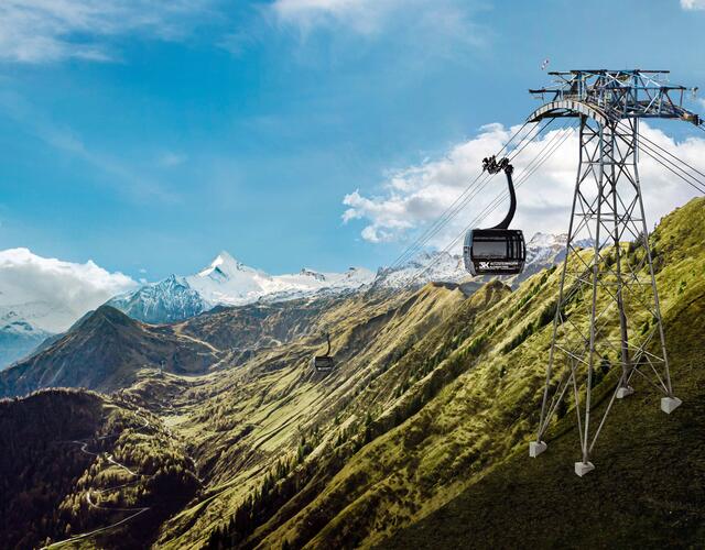 Das Herzstück des direkten „Weges“ zum Kitzsteinhorn bildet die 3K K-onnection. 32 Design und zwei rundum verglaste Explorer-Kabinen garantieren eine fantastische 360 Grad Panorama-Fahrt. | © Kitzsteinhorn