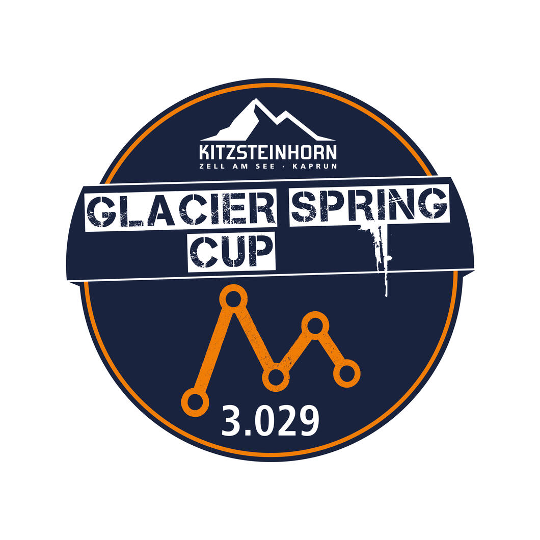 Logo Glacier Spring Cup Kitzsteinhorn with stylized mountain range and altitude indication