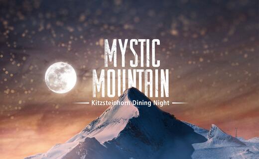 Logo Mystic Mountain in front of mountain landscape with moon and starry sky | © Kitzsteinhorn