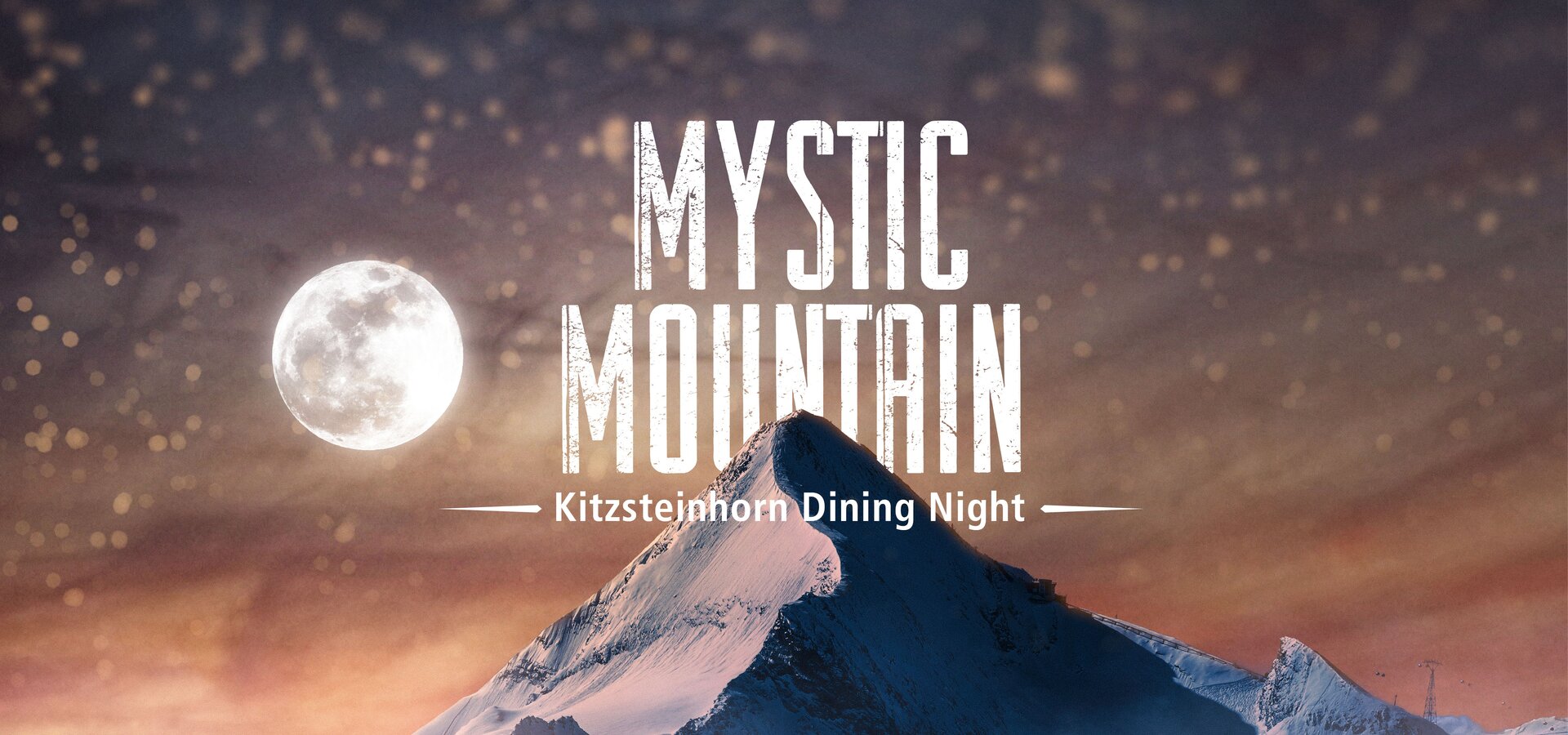 Logo Mystic Mountain vor Berglandschaft mit Mond und Sternenhimmel | © Kitzsteinhorn