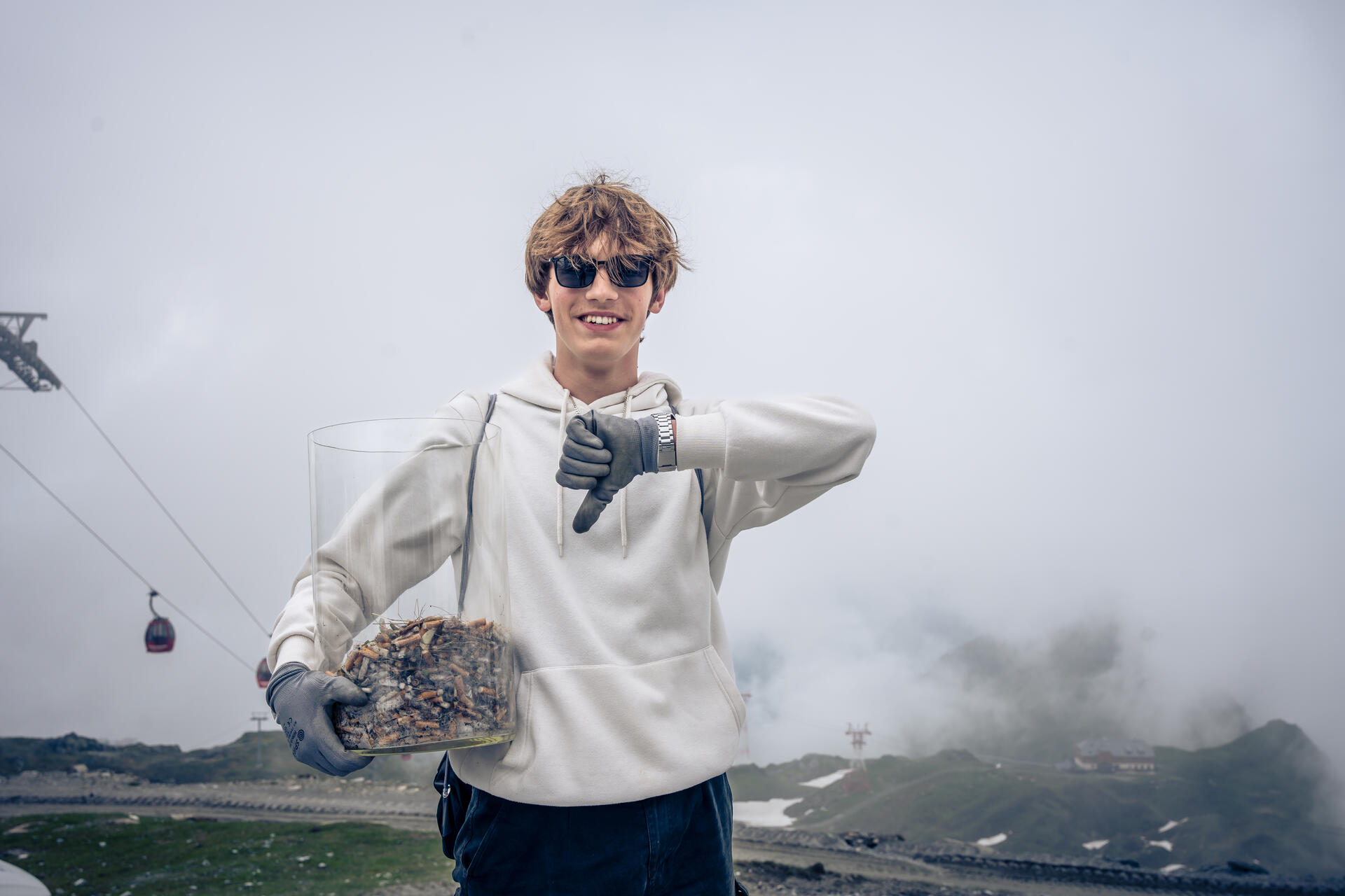 Müllsammelaktion Umweltbaustelle Alpenverein am Kitzsteinhorn | © Edith Danzer