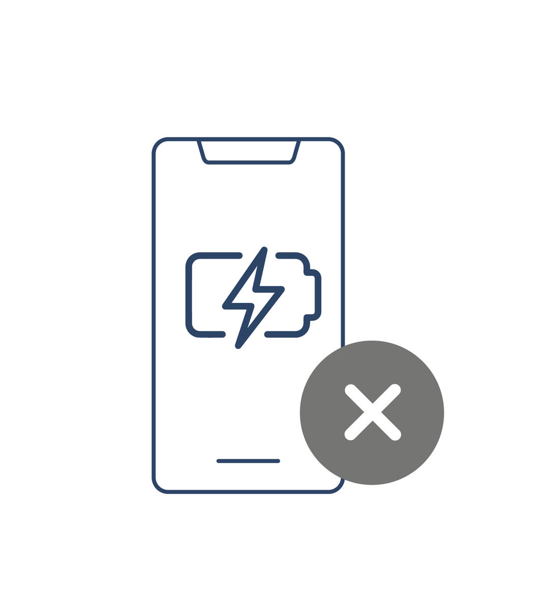 Smartphone with battery symbol and check mark